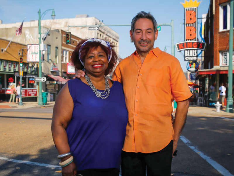Paul Juarez and Patricia Matthews-Juarez on Beale Street in Memphis