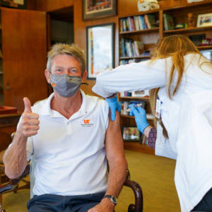 President Randy Boyd getting the Flu Shot